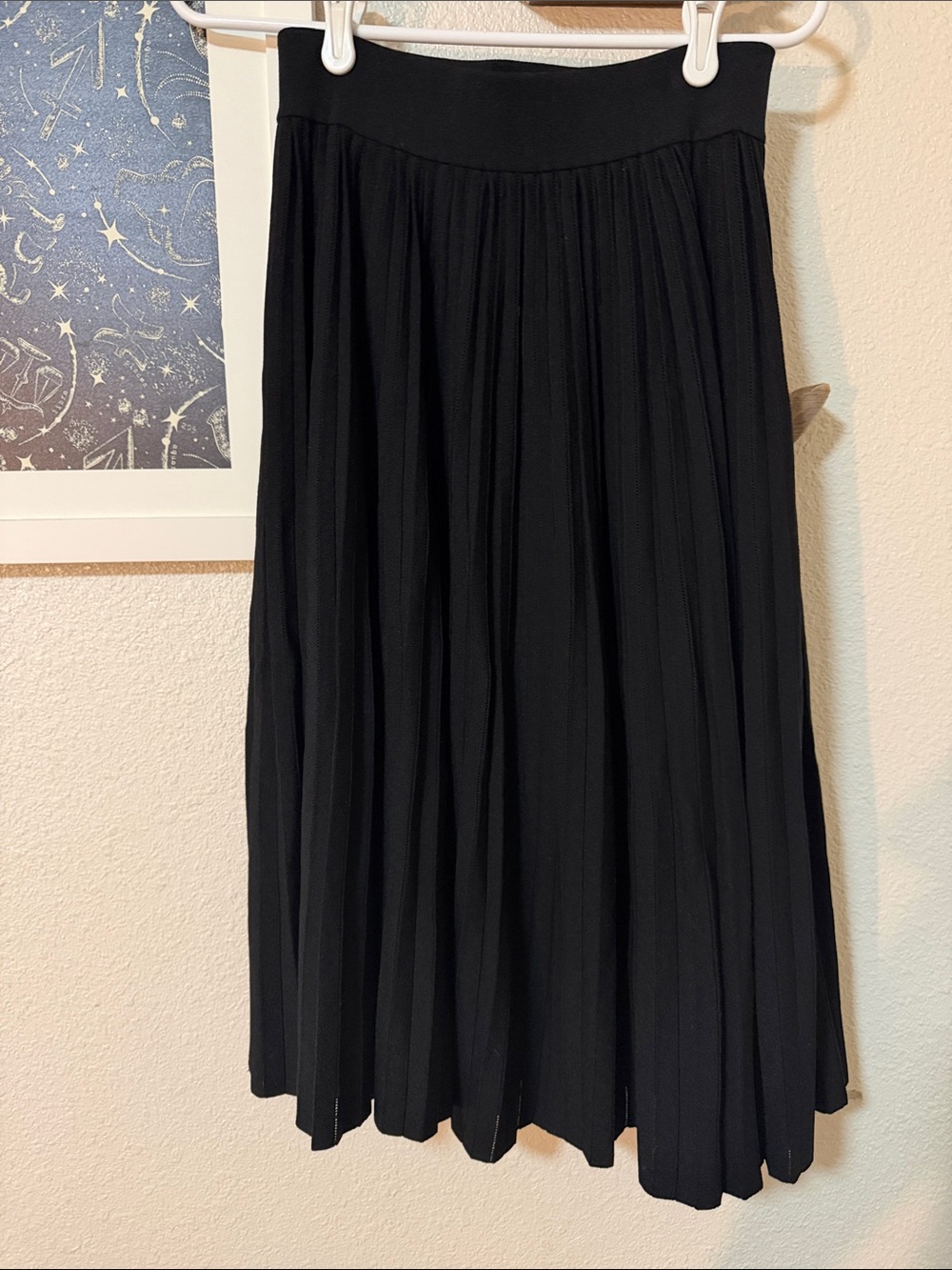 Lafayette 148 New York Black Pleated Midi Skirt